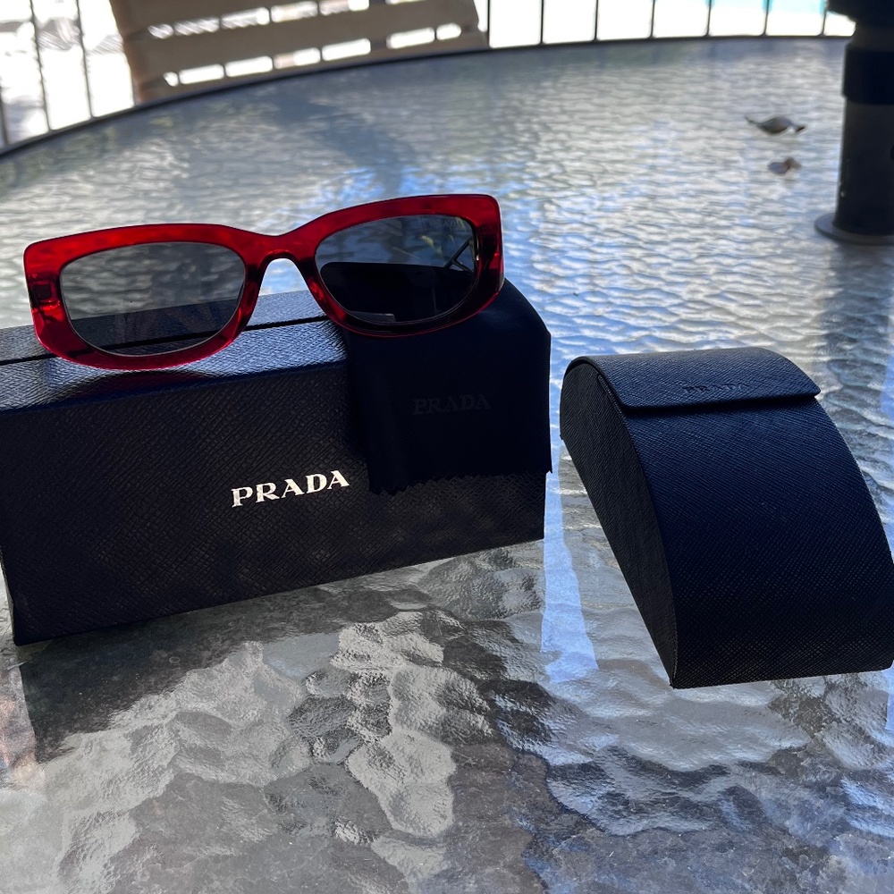 Used Authentic Prada Sunglasses - Cherry Red PR 14YS
